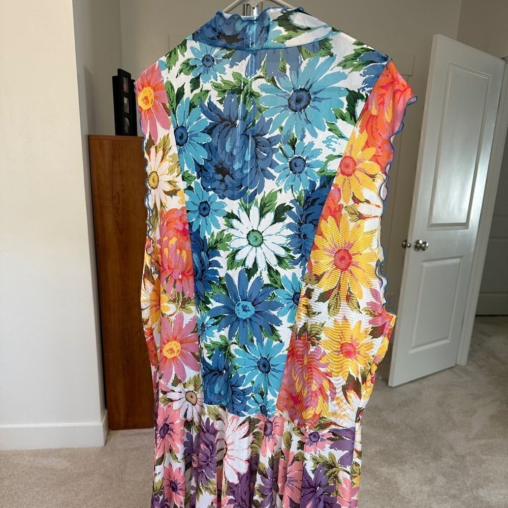 25-💼Adorable Floral Summer Cardigan. Lightweight Polyester Mesh, Ruffled detail - Picture 3 of 12